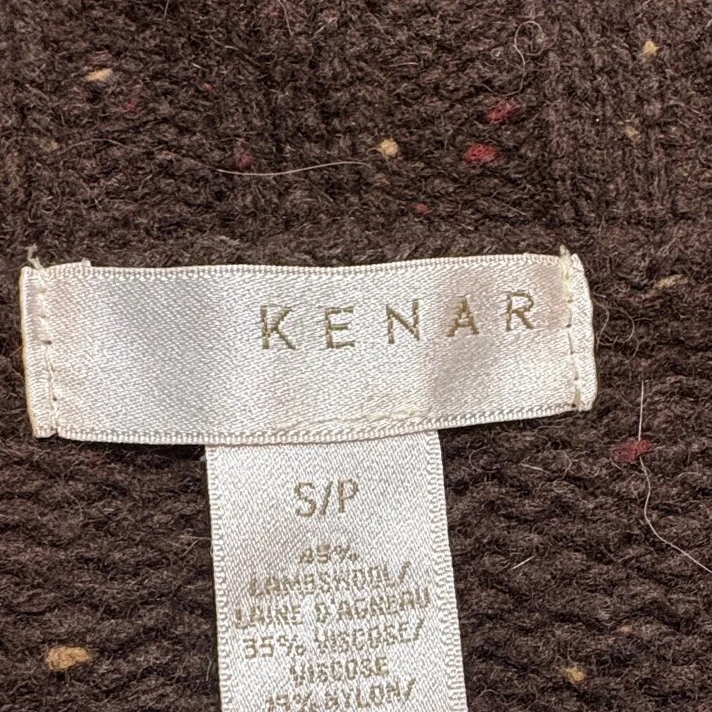 Kenar Chocolate Brown Cropped Sweater with Buttons - Picture 6 of 7